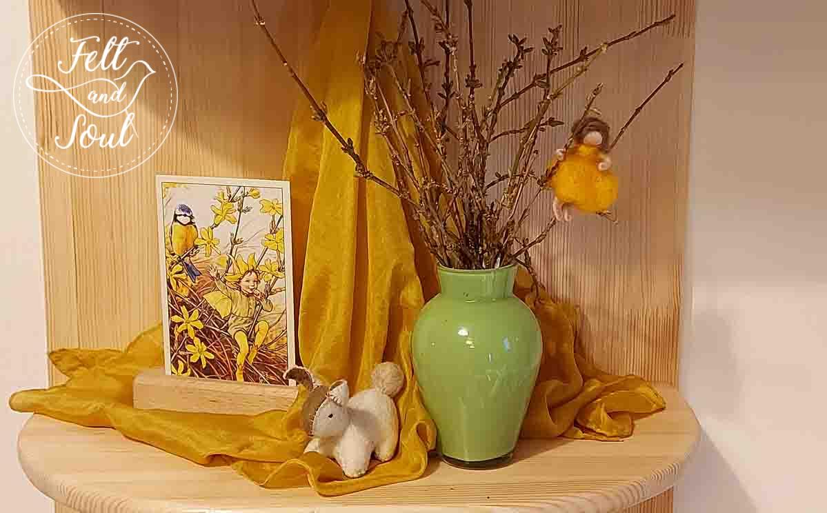 Felt and Soul gyapjúfilc tündér és tavaszi évszakasztal